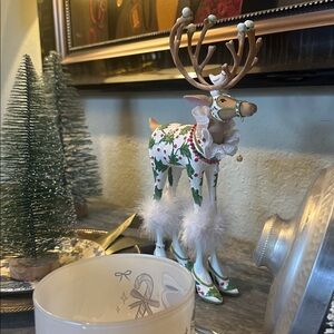 MacKenzie-Childs Holiday Reindeer with Green and Red Accents